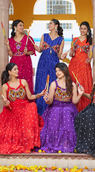 Gamathi with Real Mirror Work Lehenga