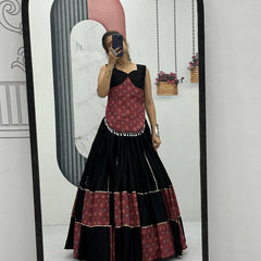 Ajrakh Print Festive Lehenga