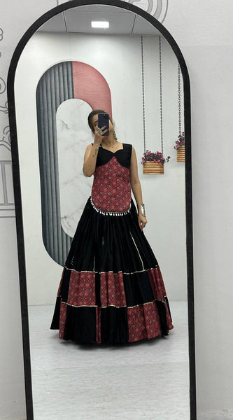 Ajrakh Print Festive Lehenga