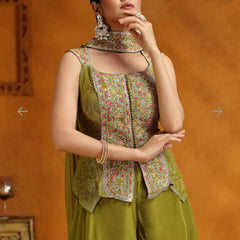 Mahendi-Colored Ethnic Ensemble Indo Western