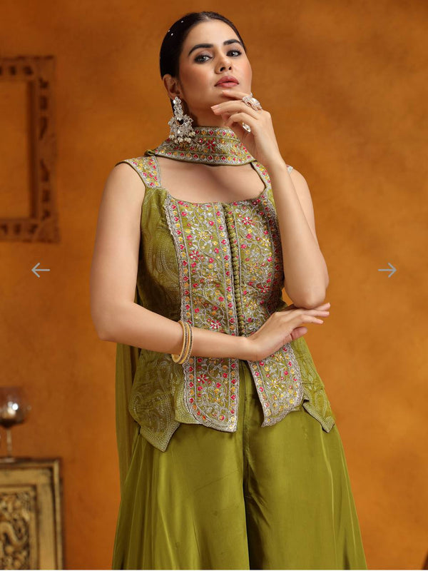 Mahendi-Colored Ethnic Ensemble Indo Western
