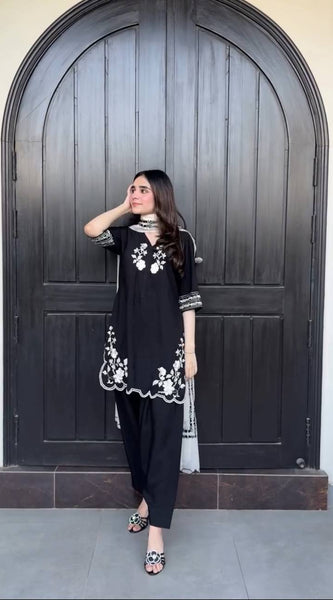 Embroidered French Crepe Dresses
