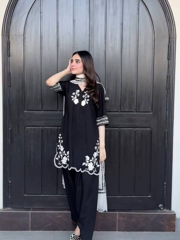 Embroidered French Crepe Dresses