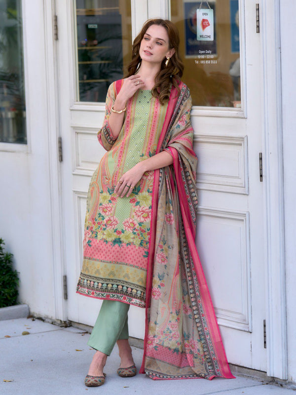 Festive Silk Blend Dresses Dupatta Set