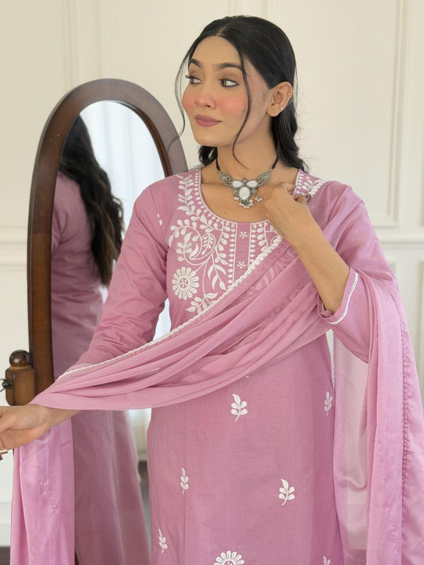 Chandni Embroidered 3-Piece Dresses