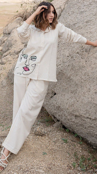 Embroidery Pure Khadi Co-ord Sets