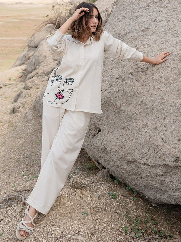 Embroidery Pure Khadi Co-ord Sets