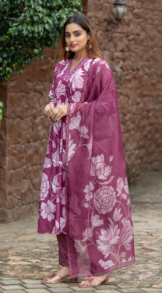 Rayon Printed Dresses with Chanderi Dupatta