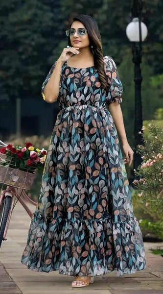 Stylish Digital Print Gown