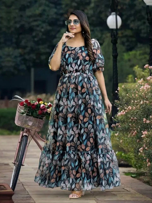 Stylish Digital Print Gown