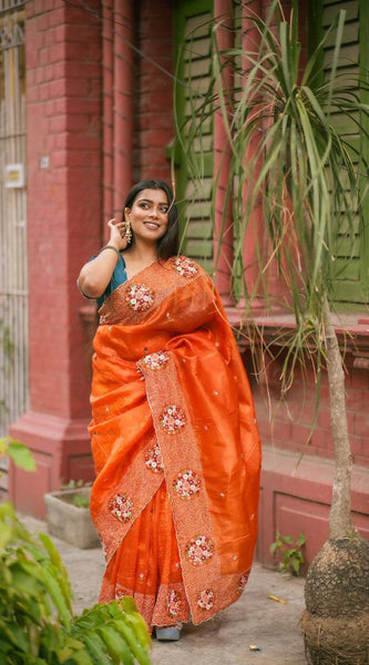 Paper Crush Silk Saree