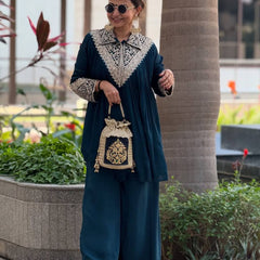 Embroidered Chinon Co-ord Sets