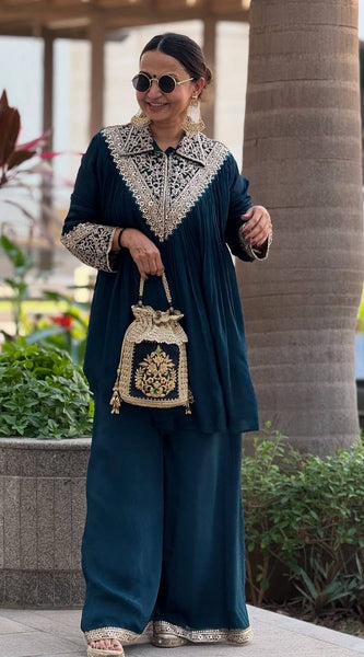 Embroidered Chinon Co-ord Sets