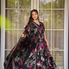 Rayon Printed Dresses with Chanderi Silk Dupatta
