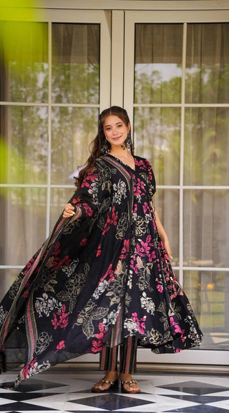 Rayon Printed Dresses with Chanderi Silk Dupatta