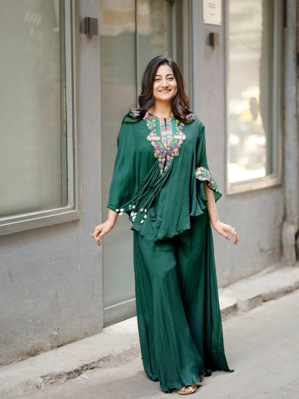 Cape-Style Embroidered Co-Ord Sets