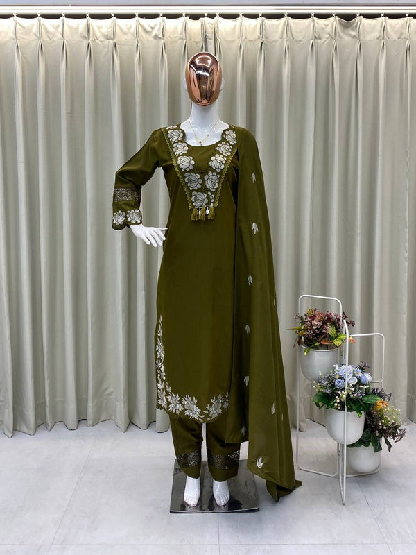 Embroidered Rayon Slub Cotton Dresses