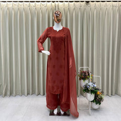 Faux Georgette Embroidered Palazzo Set
