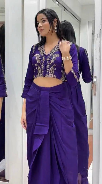 Festive Sequin Dhoti Set