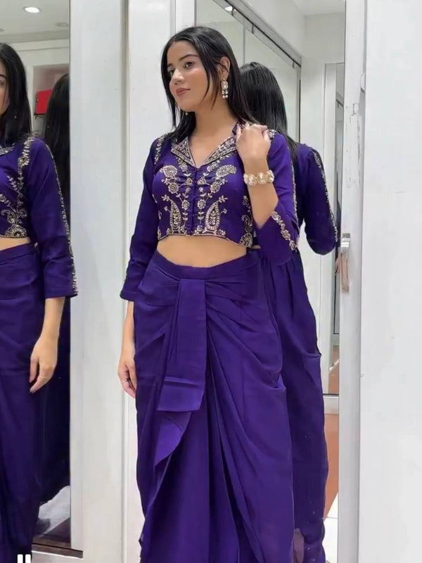 Festive Sequin Dhoti Set