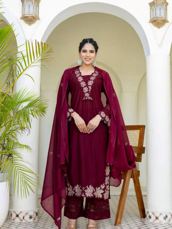 Embroidered Rayon Slub Cotton Dresses