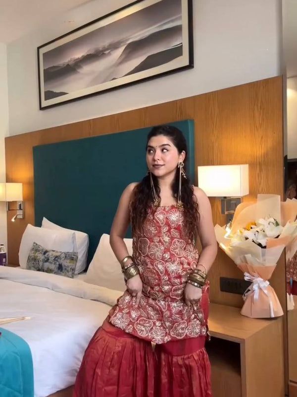 Luxury Simmer Silk Partywear Indo Western