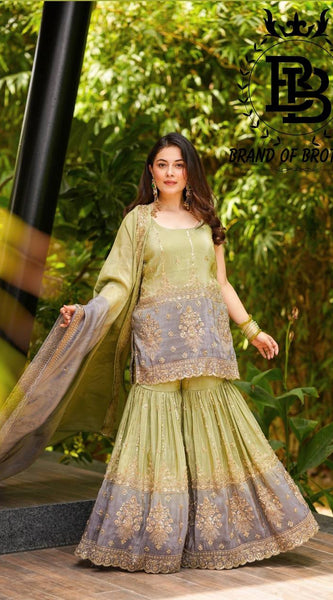 Festive Sequin Sharara Indo Western