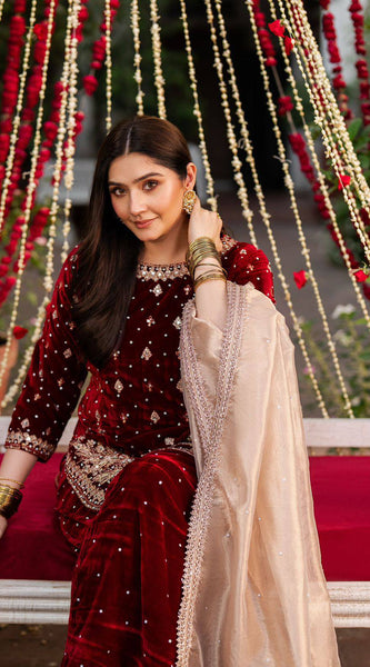 Designer Velvet Top & Plazzo DRESSES