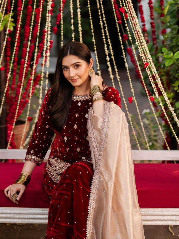 Designer Velvet Top & Plazzo DRESSES