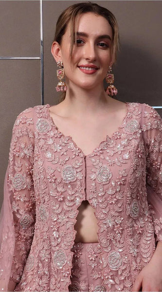 Stylish Embroidered Plazzo Indo Western