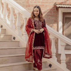 Velvet Designer Kurta Salwaar  Dresses