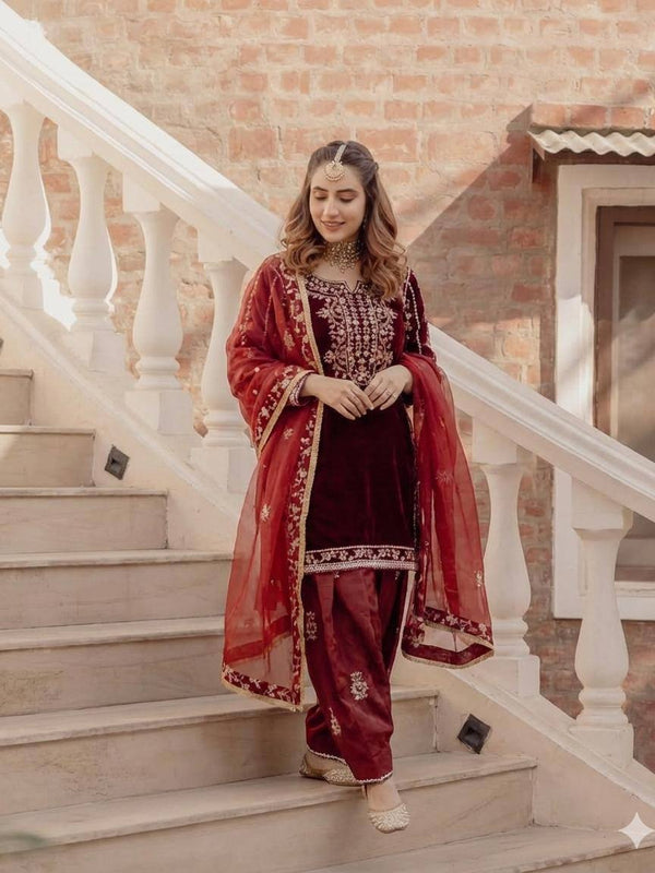 Velvet Designer Kurta Salwaar  Dresses