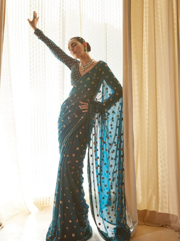 Heavy Sequins Party Saree