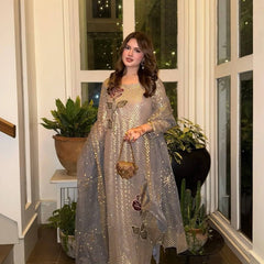 Twill Sequins Kurti, Dupatta & Pent Dresses