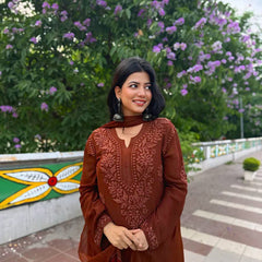 Faux Georgette Embroidered Palazzo Set