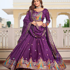 Heavy Embroidered Vichitra Lehenga