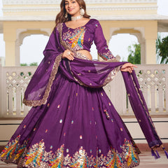 Heavy Embroidered Vichitra Lehenga
