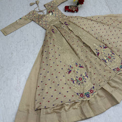 Vichitra Crop Top with Shrug Lehenga