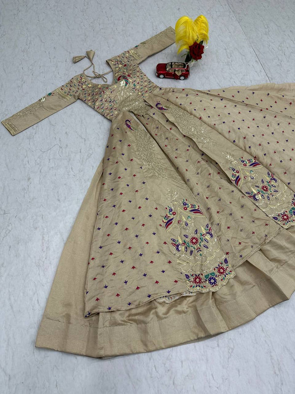 Vichitra Crop Top with Shrug Lehenga