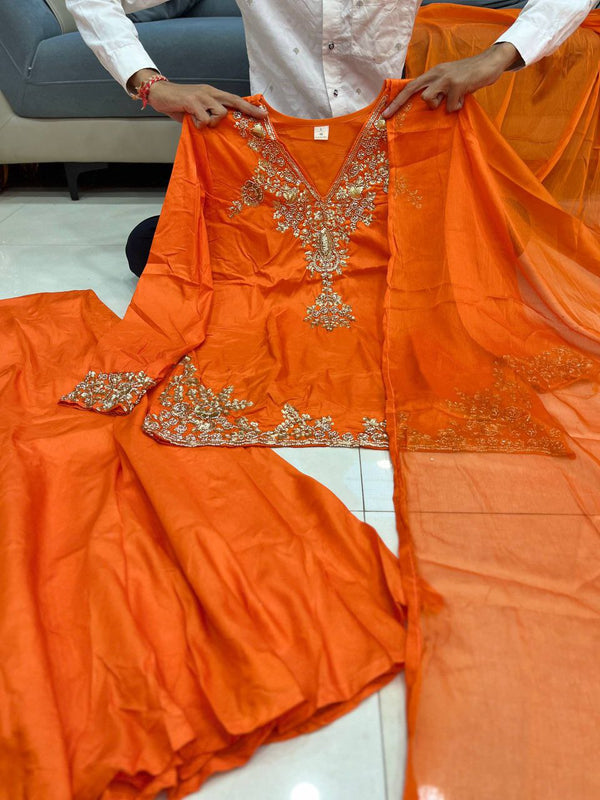 Luxury Mul Chanderi Festive Indo Western