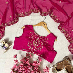 Red & Pink Chinon Dresses ,Pant Set with Dupatta