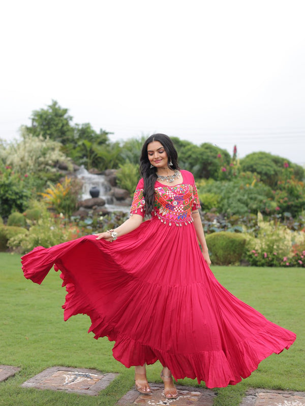 Premium Rayon with Kutchi Work Lehenga