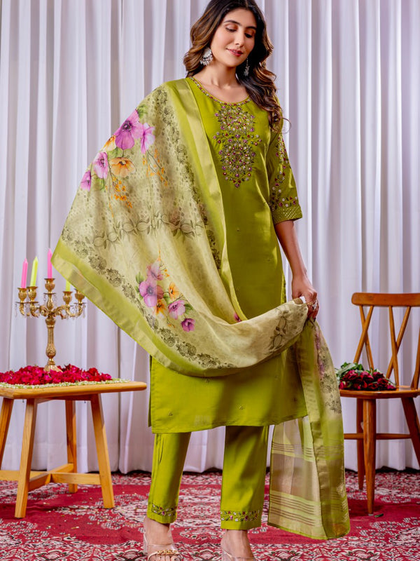 Viscose Silk Embroidered Dresses