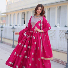 Elephant Motif Flared Lehenga