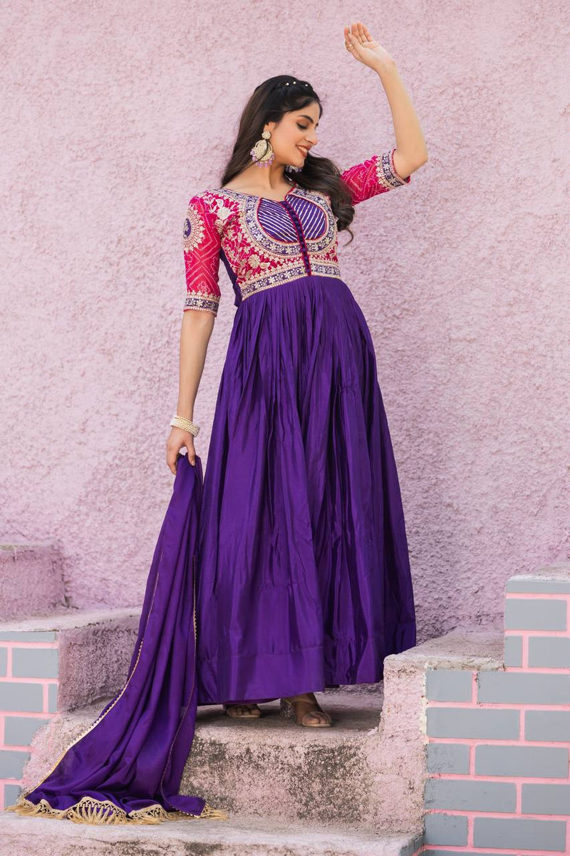Beautiful chinon bandhrej Heavy Sequence Embroidery Work Lehenga