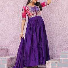 Beautiful chinon bandhrej Heavy Sequence Embroidery Work Lehenga