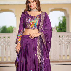 Heavy Embroidered Vichitra Lehenga