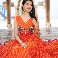 Gamathi with Real Mirror Work Lehenga