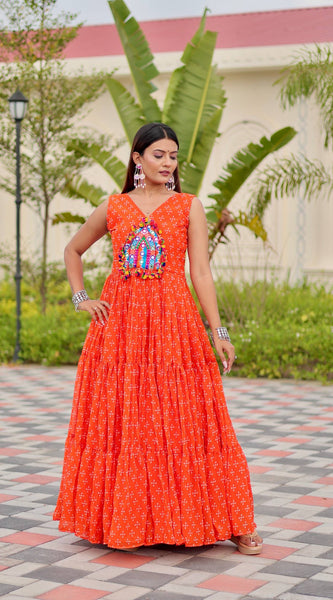 Real Mirror & Lace Work Lehenga
