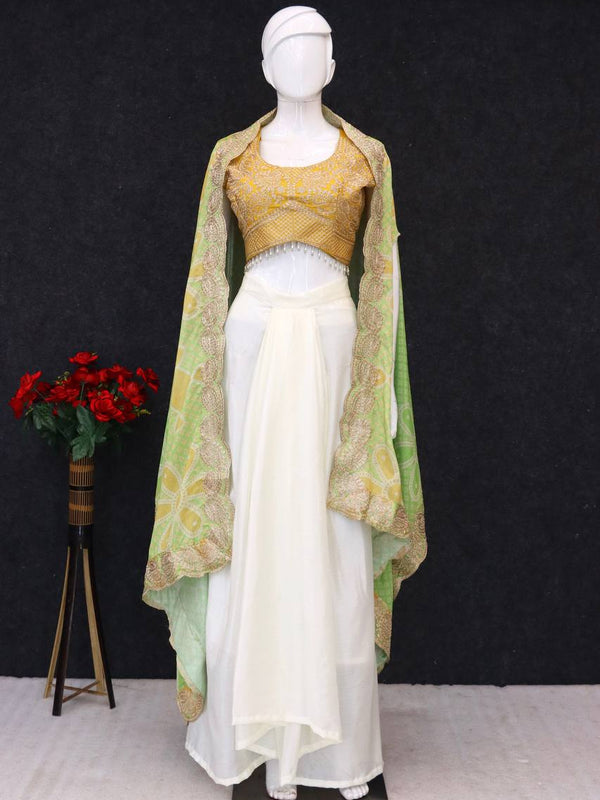 Embroidered Dhoti Set with Shrug